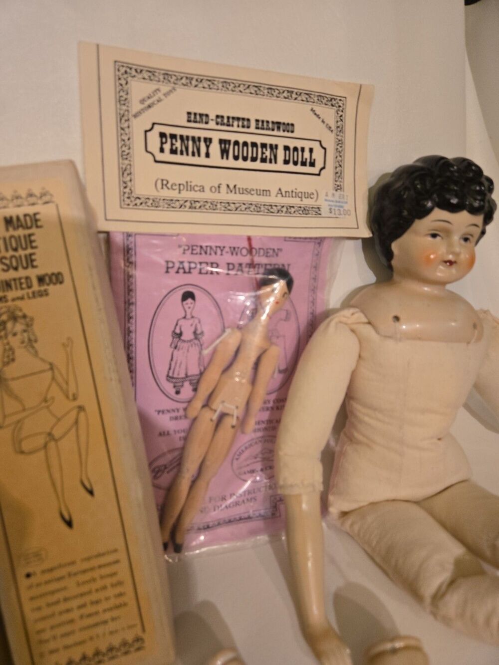 17" Porcelain Doll #5, Penny Wooden, Antique Bisque, Patterns, Doll Making Lot - Picture 6 of 12